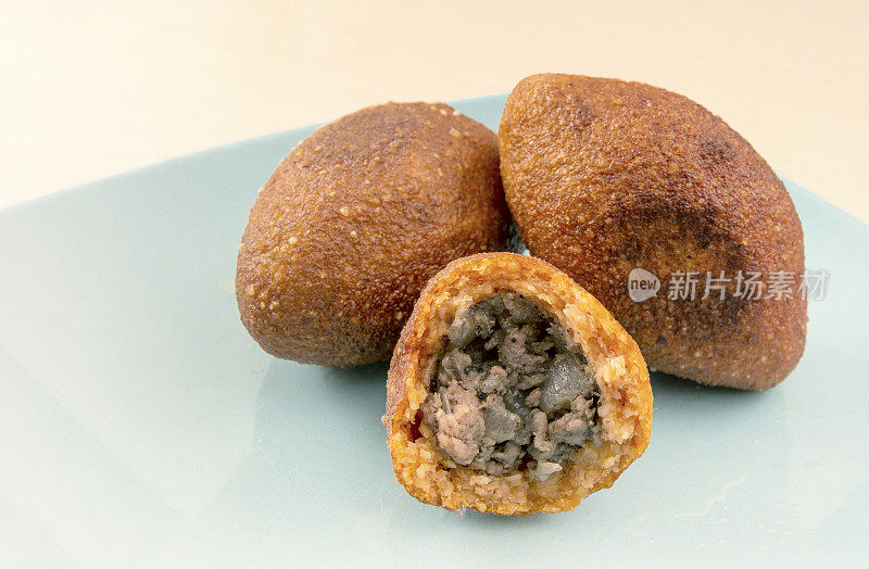 土耳其填充肉丸，Icli Kofte，土耳其食品库存照片